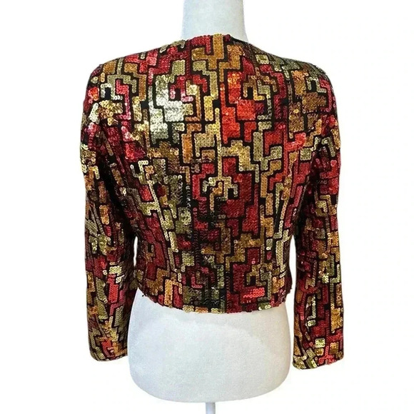 Hobby Horse Fully Sequined Jacket Red, Orange and Gold - Picture 4 of 7